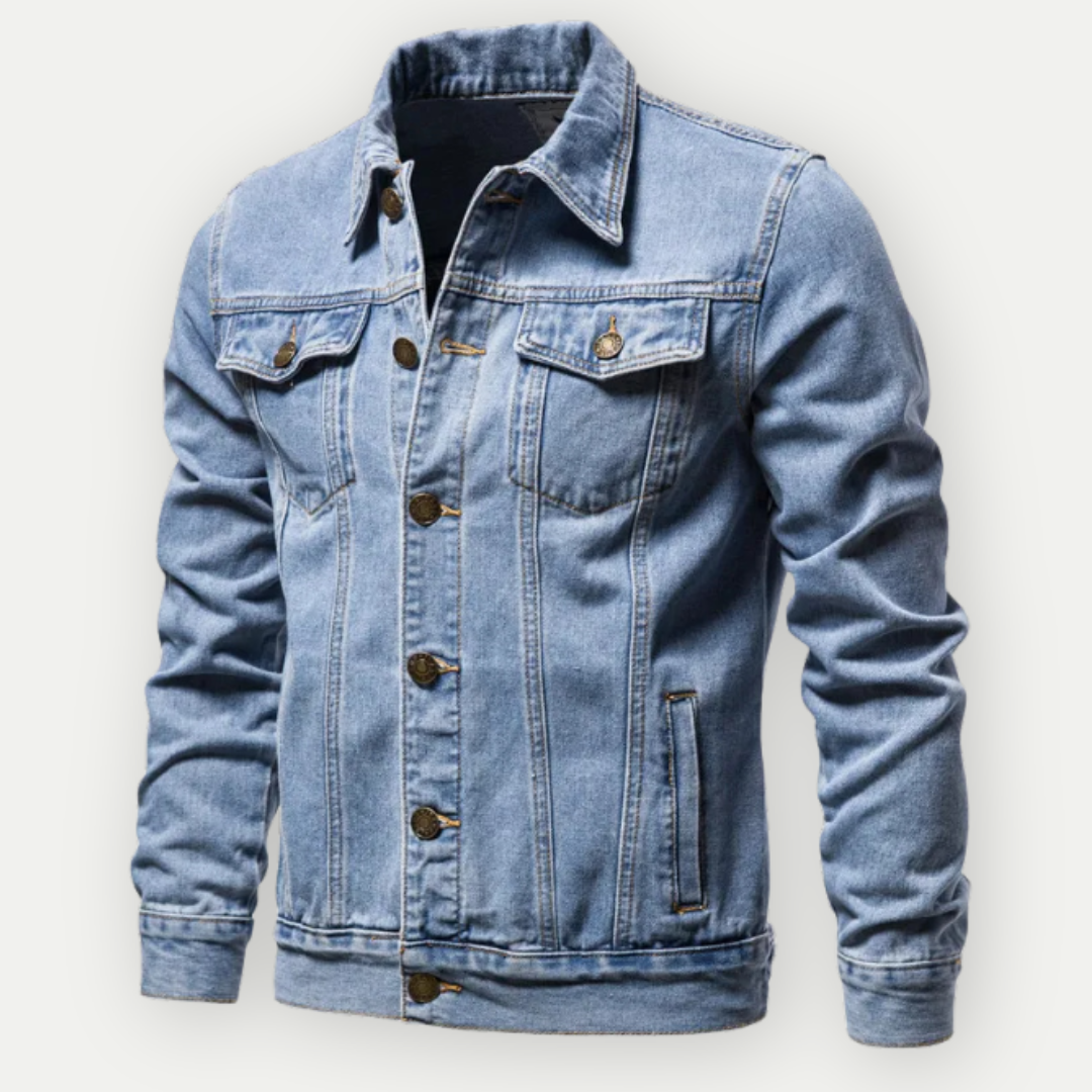 Veste en jean confortable pour homme, coupe décontractée, parfaite pour le style quotidien et l'extérieur.