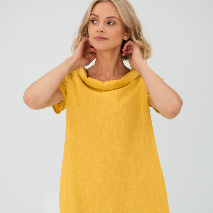 Robe d'été fluide pour femme avec poches, couleur éclatante, style décontracté et très tendance.