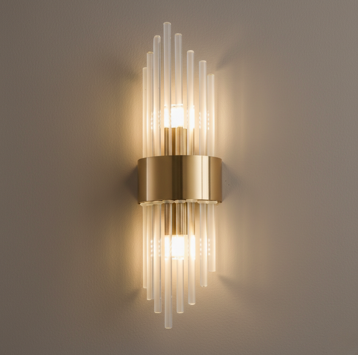 Applique murale LED noire, design moderne, éclairage blanc chaud.