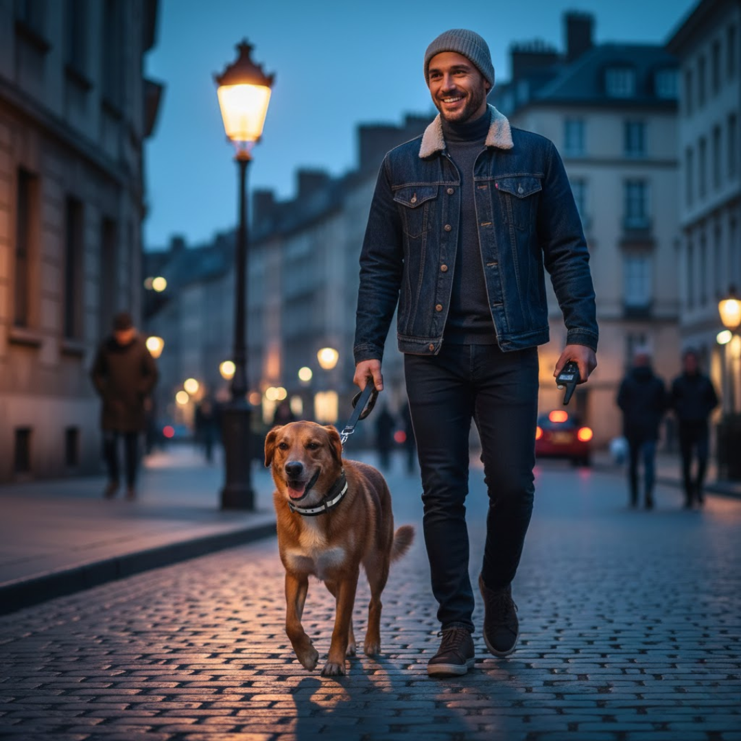 Accessoire de dressage chien, collier à vibration pour un entraînement efficace et un comportement obéissant.