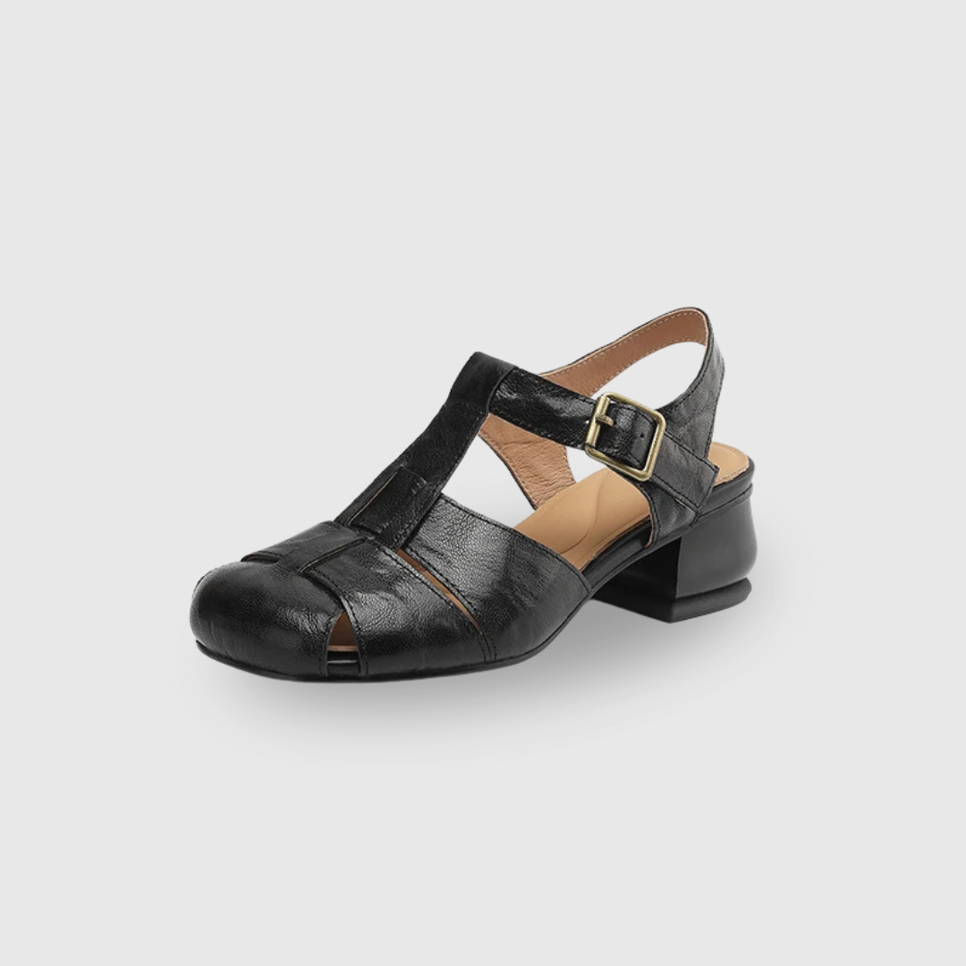Chaussures Coralia CL-0680 pour femmes, talon bloc épais et confortable, bout carré. Idéales pour le bureau.