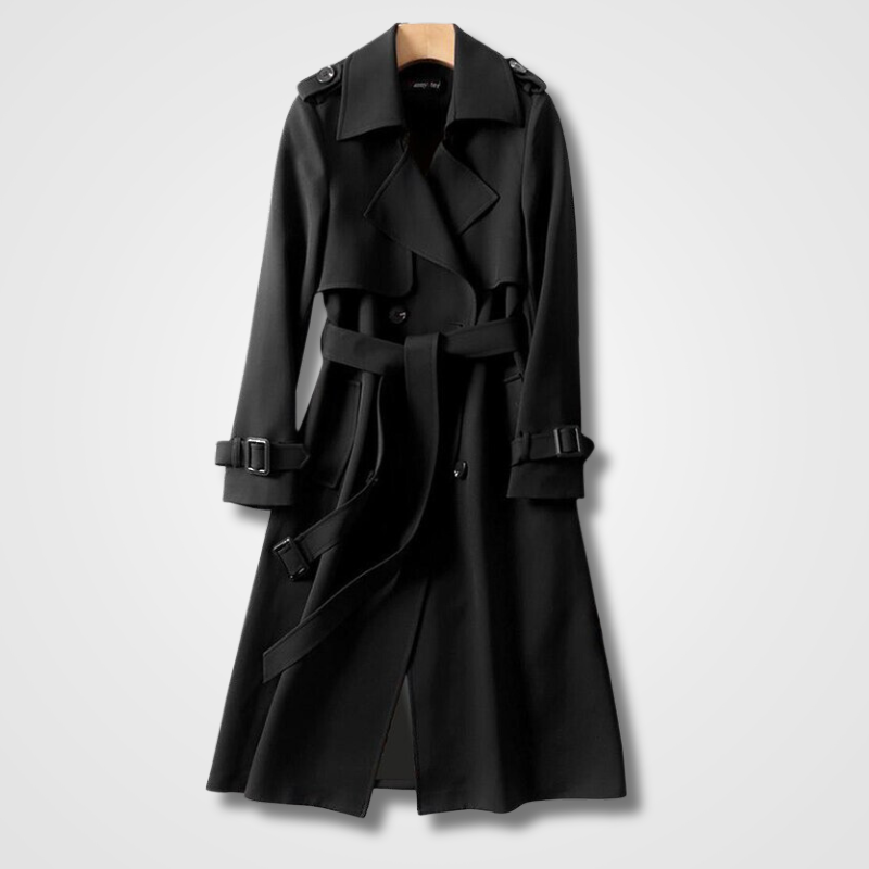 Trench-coat femme rouge, élégant et intemporel. Manteau chic polyvalent pour l'automne et le printemps.