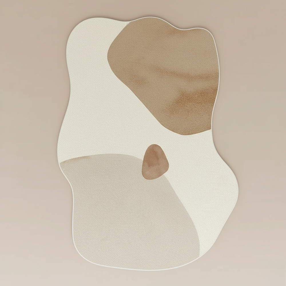Tapis Novara lavable, style japonais moderne, doux et antidérapant pour salon.