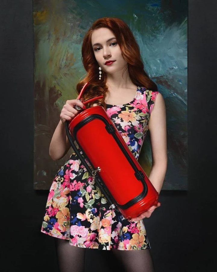 Design unique: minibar extincteur rouge avec compartiment secret pour alcool, cadeau parfait.