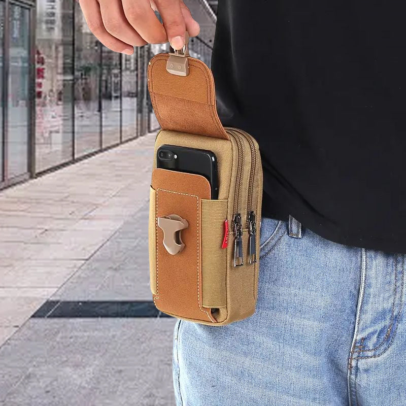 Sac de taille FlexiPouch, organisation facile et discrète pour l'homme moderne en déplacement.