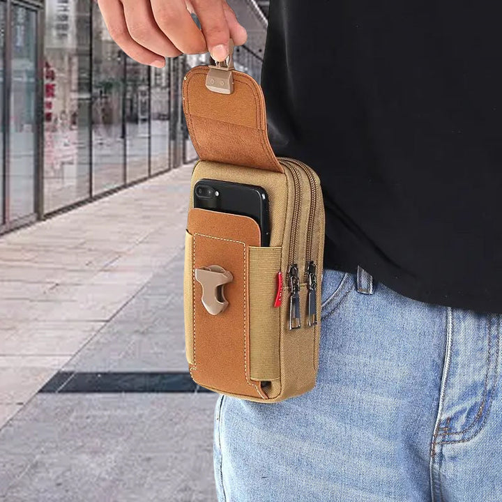 Sac de taille FlexiPouch, organisation facile et discrète pour l'homme moderne en déplacement.