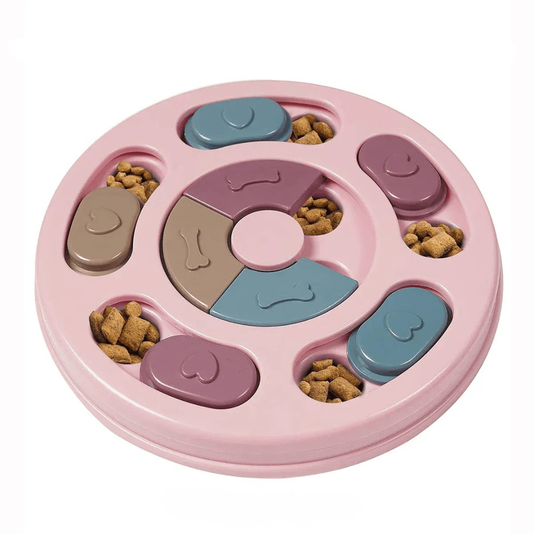 Accessoire chien durable: jouet puzzle distributeur pour chiots et adultes, favorise la digestion et l'activité.