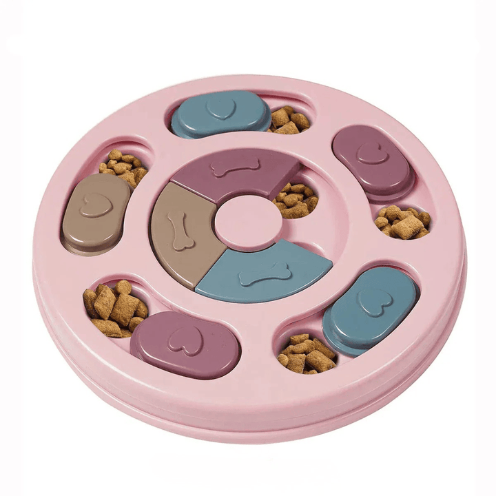 Accessoire chien durable: jouet puzzle distributeur pour chiots et adultes, favorise la digestion et l'activité.