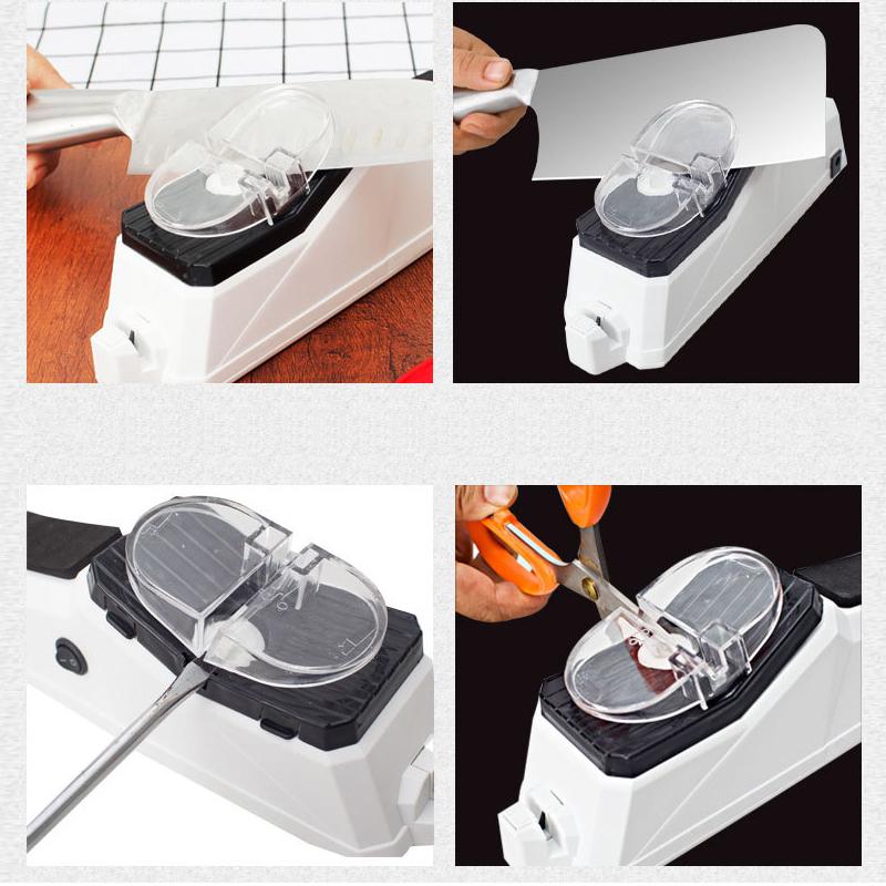 Ustensile de cuisine indispensable: aiguiseur électrique pour maintenir les couteaux toujours affûtés.