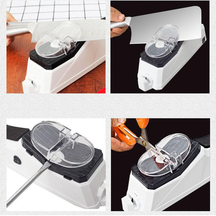 Ustensile de cuisine indispensable: aiguiseur électrique pour maintenir les couteaux toujours affûtés.