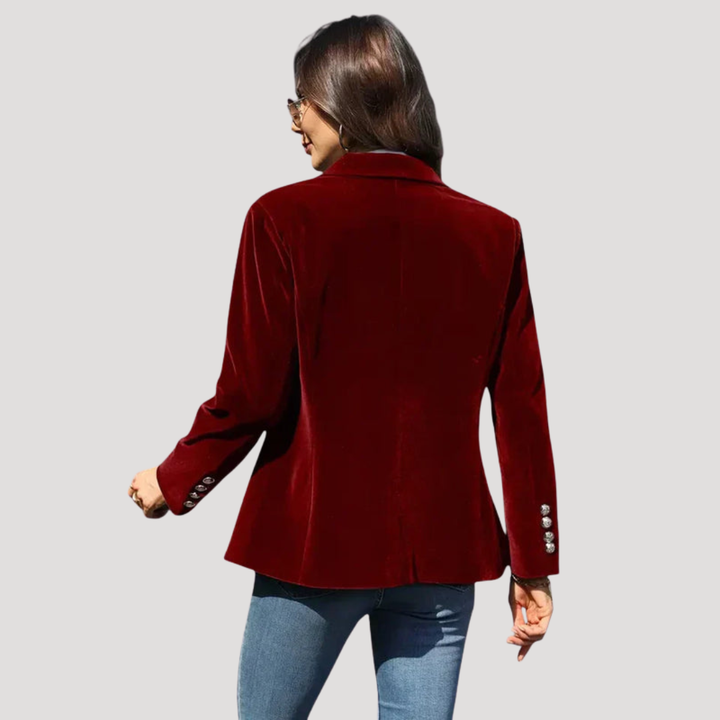 Veste blazer femme professionnelle, élégante et intemporelle. Tissu de qualité, coupe ajustée moderne.