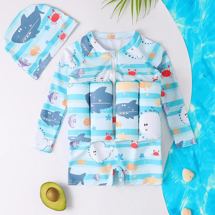 Maillot de bain flottant enfant unisexe pour apprentissage natation sécurisé. Idéal pour bébé et jeune enfant.