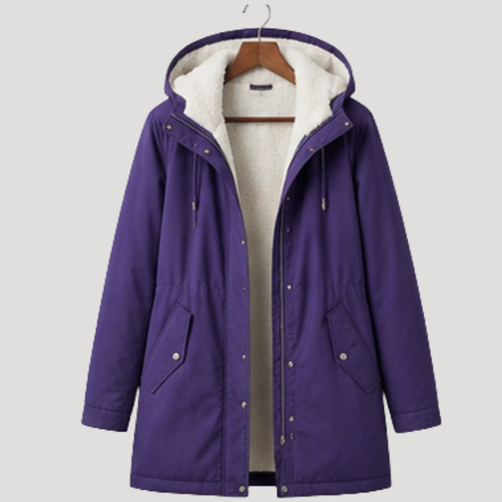 Parka femme urbaine longue, manteau chaud et protecteur avec capuche. Votre veste essentielle de l'hiver.