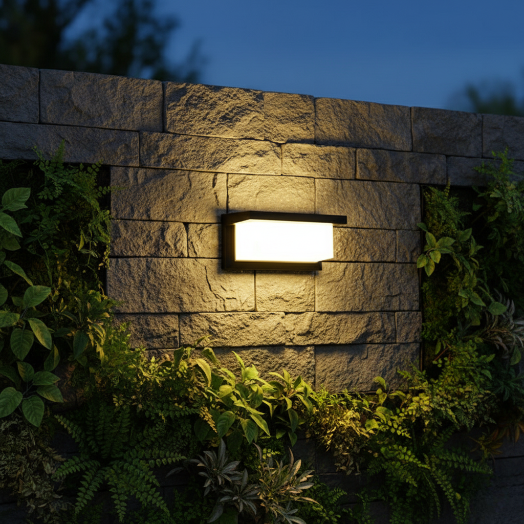 Lanterne murale LED scandinave, étanche IP66. Éclairage moderne pour jardin, sécurité extérieure & économie énergie.