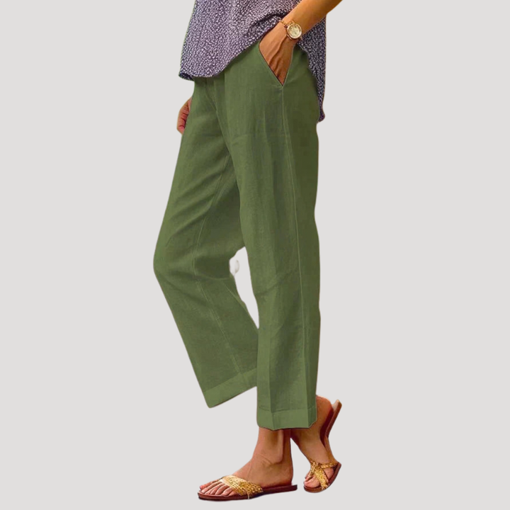 Pantalon fluide femme été. Léger, confortable et élégant. Parfait pour la saison estivale, style décontracté mode.