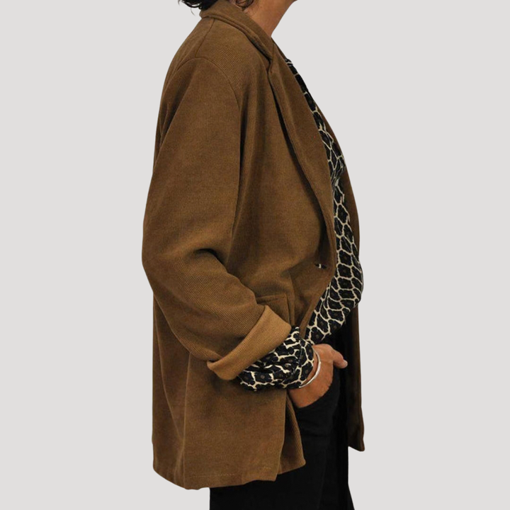 Chemisier femme à motifs, col V, manches longues. Un basique mode féminine élégant et décontracté pour printemps/automne.