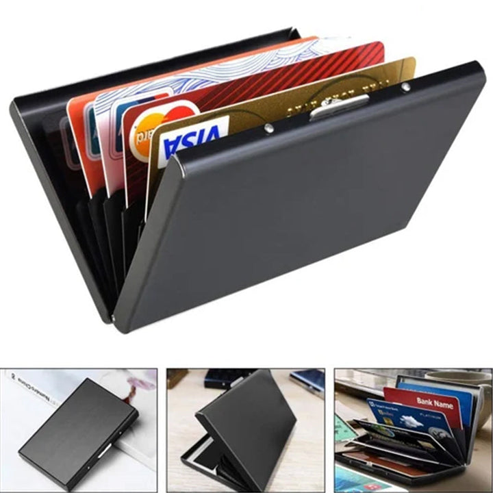 Porte-cartes unisexe élégant, protection RFID pour cartes, design fin et discret.