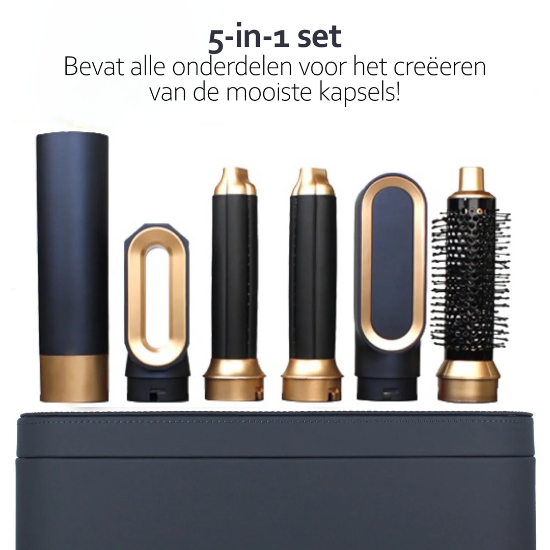 Cadeau beauté unisexe : styler capillaire 5-en-1 pour un soin des cheveux complet, séchage rapide et coiffure parfaite.