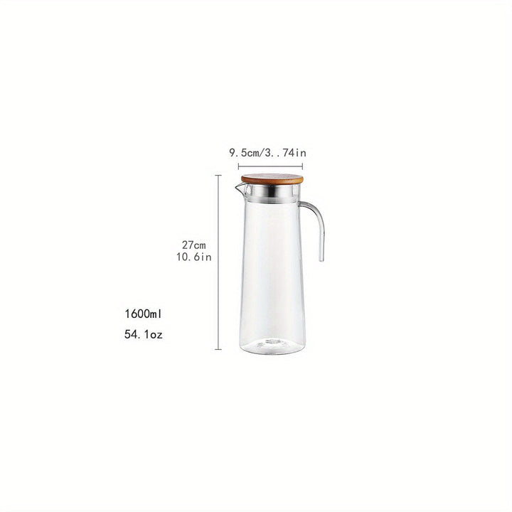 Carafe polyvalente en plastique avec couvercle, pour l'eau, le jus, le bubble tea et toutes les boissons de l'été.