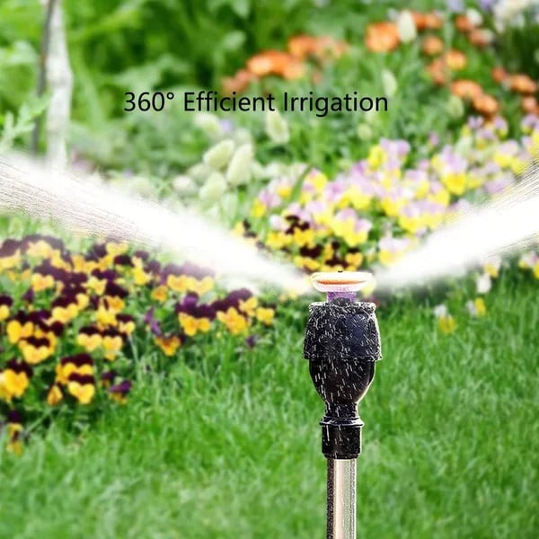 Arroseur de jardin 360° avec trépied stable, idéal pour l'irrigation des grandes surfaces.