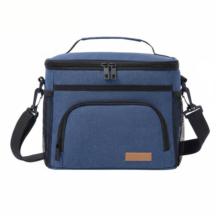 Sac isotherme bleu marine pour repas frais et transport confortable. Idéal pour le bureau, l'école ou les pique-niques en famille.