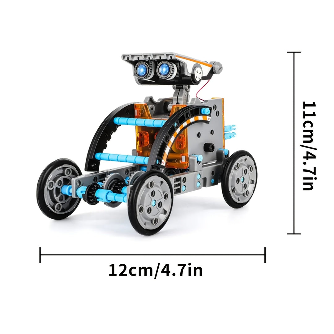 Kit de construction robotique en plastique, 12-en-1, alimenté par énergie solaire pour enfants.
