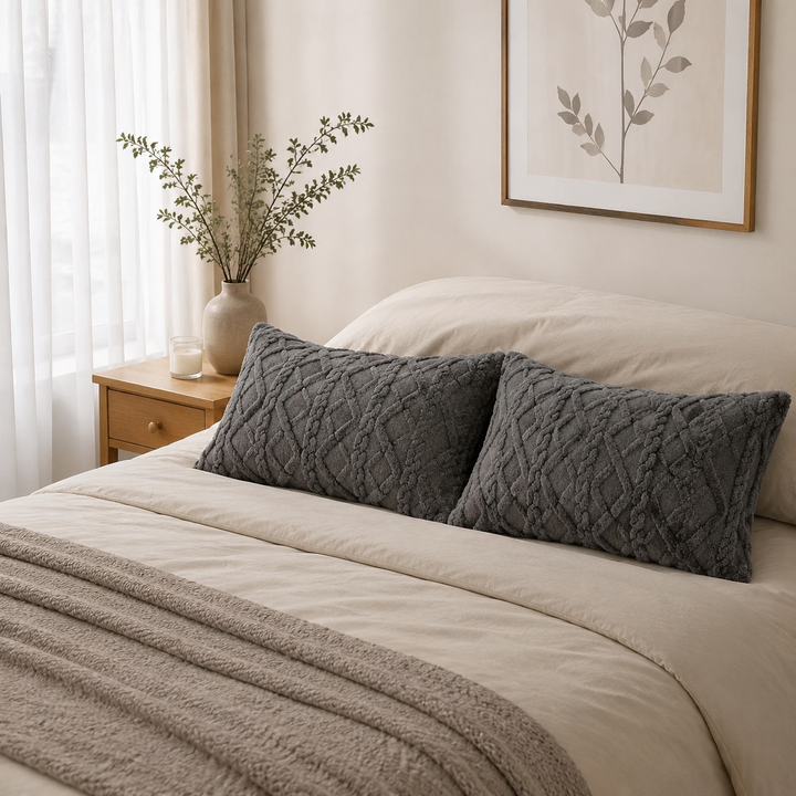Lot de 2 taies d'oreiller réversibles, double face pour varier la décoration et le style de votre lit.