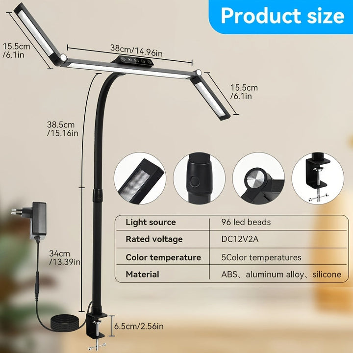 Améliorez votre espace de travail avec cette lampe LED 18W. Éclairage précis pour le bureau et l'atelier, favorise la concentration.