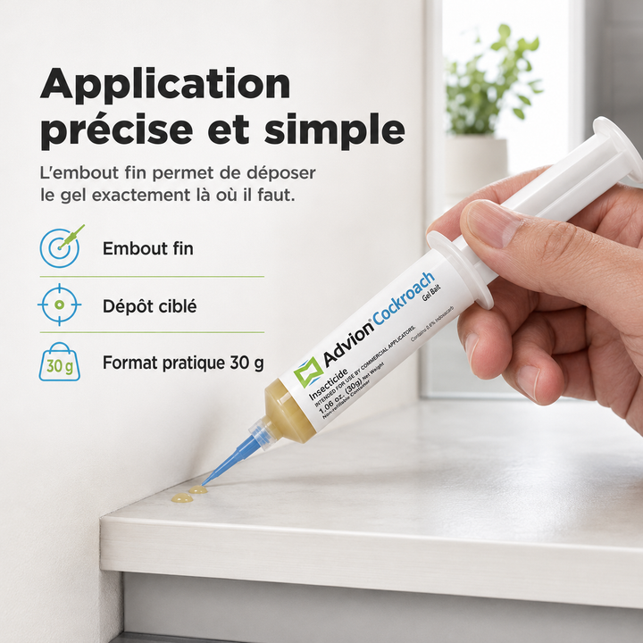 Solution écologique non toxique: gel appât puissant contre les cafards. Parfait pour un contrôle professionnel des nuisibles.