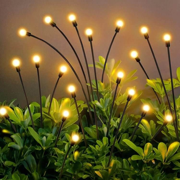 Lampes solaires LED jardin papillon créant une atmosphère luciole, parfaite pour terrasses.