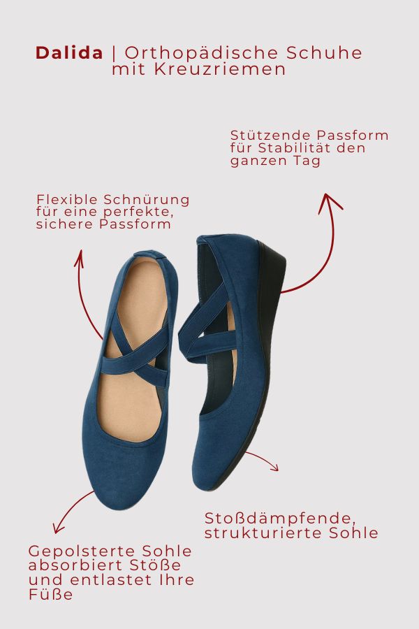 Dalida : Chaussures orthopédiques à brides croisées, pour le bien-être et un soutien élégant des pieds féminins.