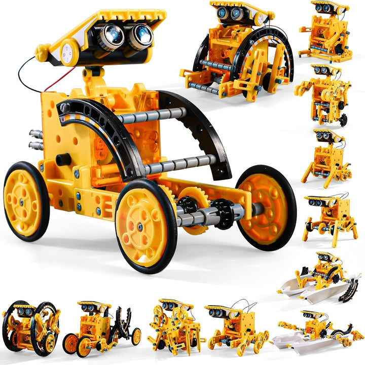 Jouet d'apprentissage robotique solaire 12-en-1 pour enfants, développe compétences STEM.