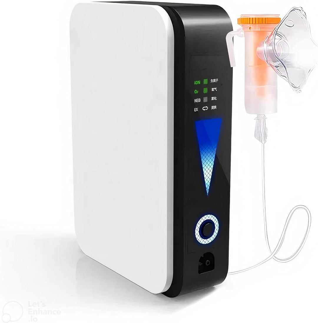 Concentrateur d'oxygène portable OxyLife pour adultes, débit réglable. Idéal voyage et santé respiratoire.