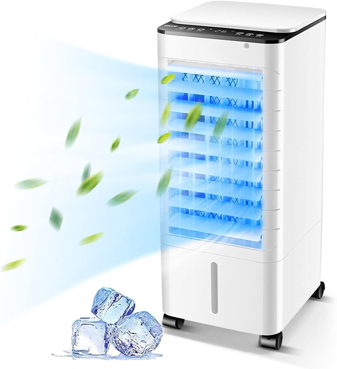 Refroidisseur d'air portable par évaporation pour maison et bureau, confort estival optimal.