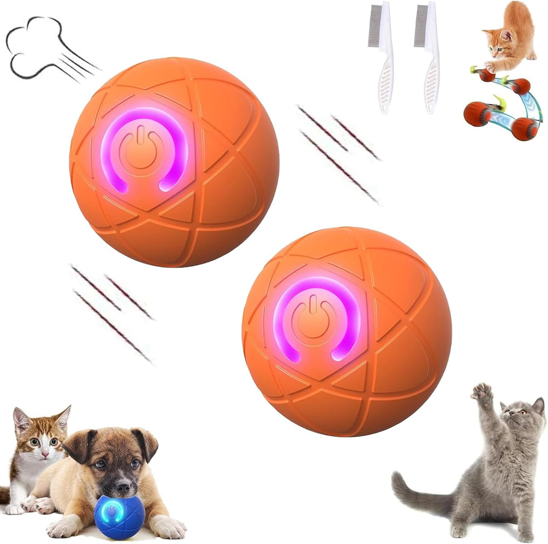 Balle interactive WaggleBall LED pour chien et chat, favorise le jeu et l'activité physique.