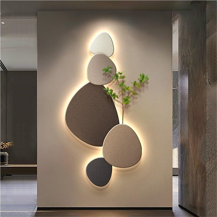 Luminaire mural LED organique, parfait pour créer une ambiance chaleureuse et un éclairage indirect dans votre salon.