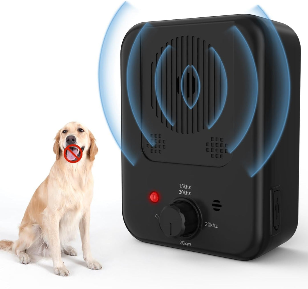 Système anti-aboiement ultrasonique polyvalent pour chien. Portable, étanche, pour dressage et éducation comportementale en tout lieu.