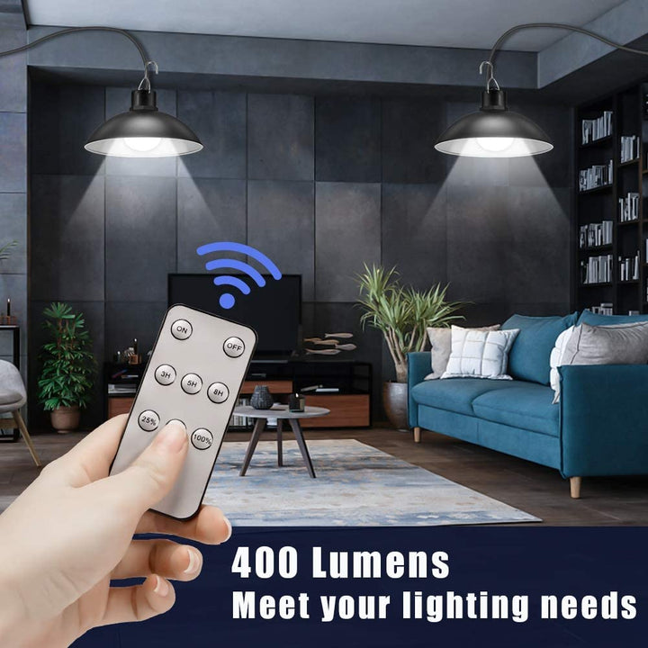 Lampes solaires LED autonomes pour extérieur/intérieur, avec télécommande et installation facile.