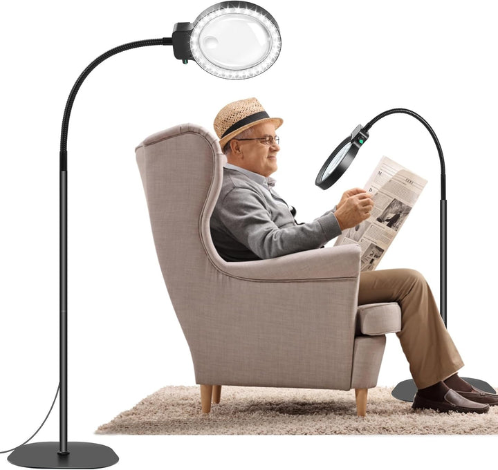Loupe de lecture LED mains libres, idéale pour livres, documents et précision artisanale.