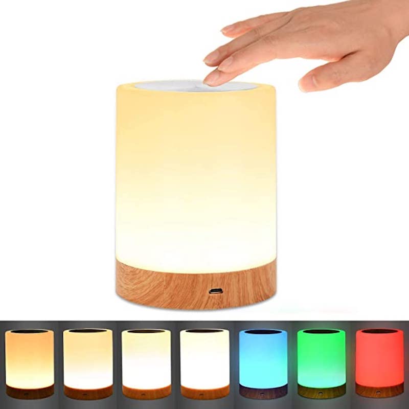 Lampe LED SoftGlow portable sans fil avec contrôle tactile RVB. Crée une ambiance cosy pour la décoration intérieure.