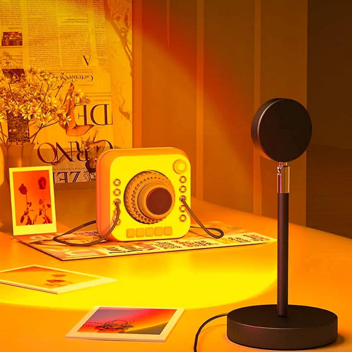 Lampe projecteur LED coucher de soleil pour ambiance relaxante salon, chambre ou espace méditation.