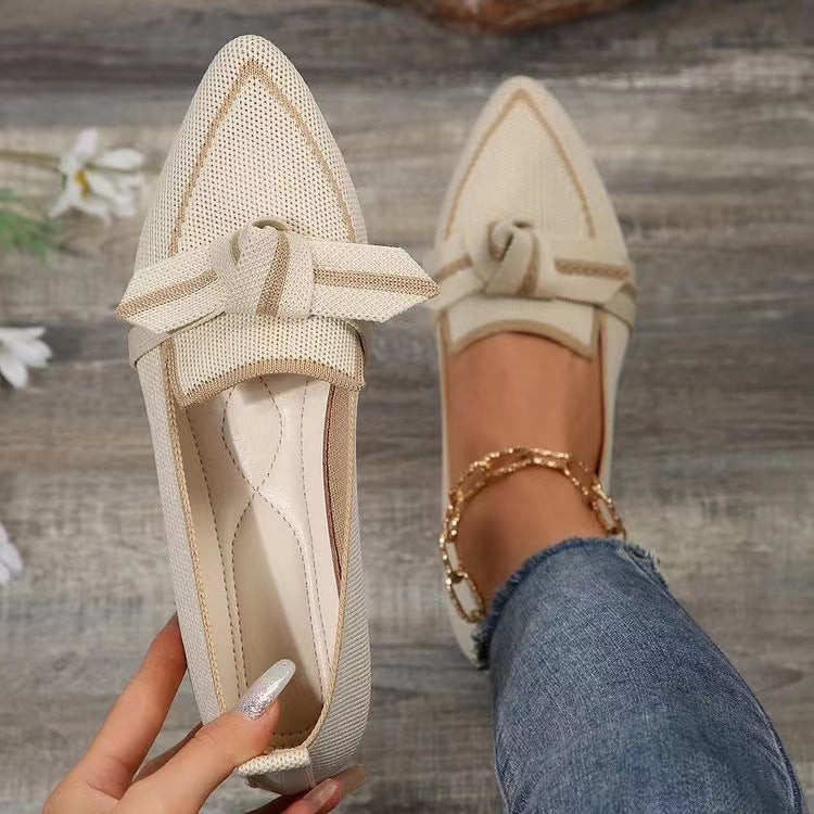Chaussures plates décontractées pour femmes, design tissé respirant, parfaites pour l'été.