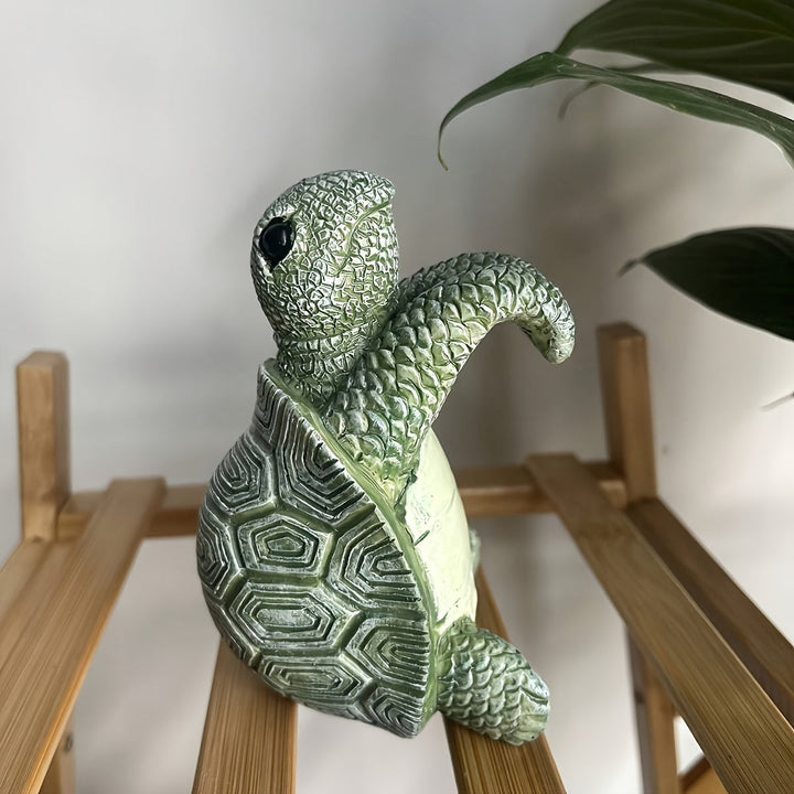 Tortue suspendue en résine durable, pot de fleurs pour ajouter une touche de fantaisie à votre jardin ou maison.