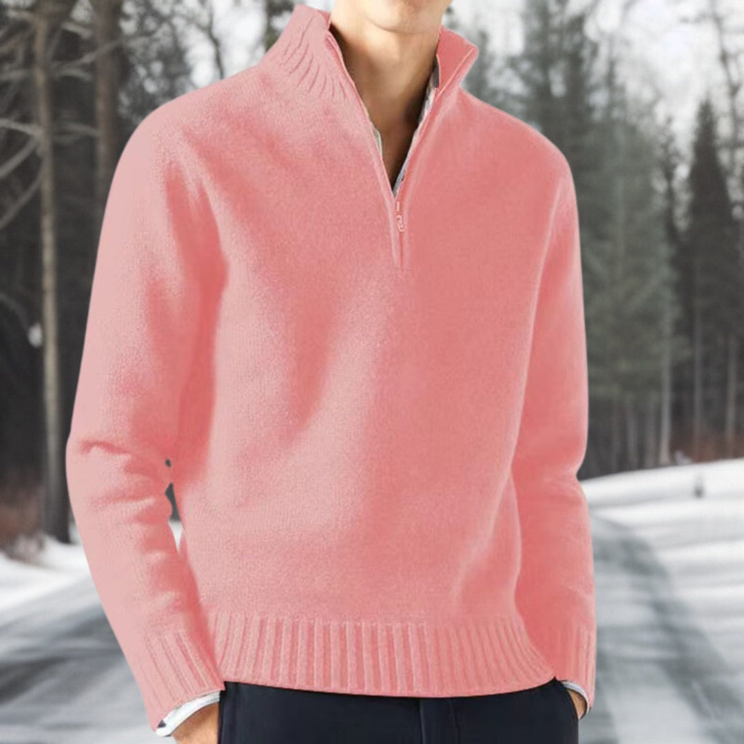 Pull Paulaner homme, épais et chaud, avec col zippé. Parfait pour une tenue hivernale décontractée.