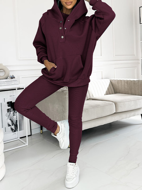 Mode féminine: ensemble élégant noir coton écologique, haut et pantalon polyvalent, vêtement 4 saisons.