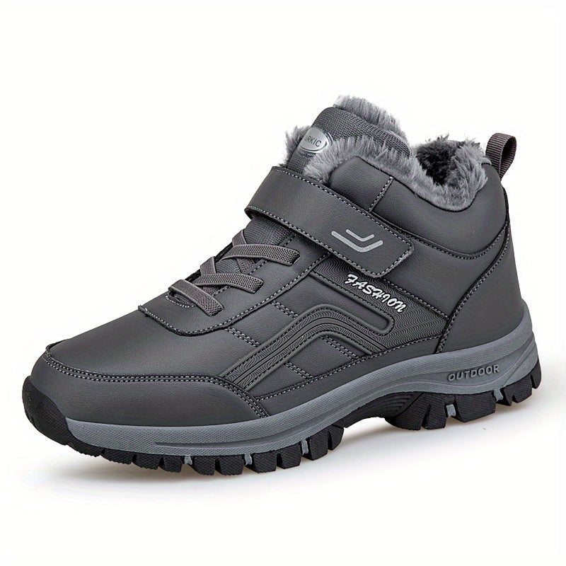 Chaussures homme hiver mi-montantes. Chaleur, confort et style tendance noir/gris pour la mode urbaine.