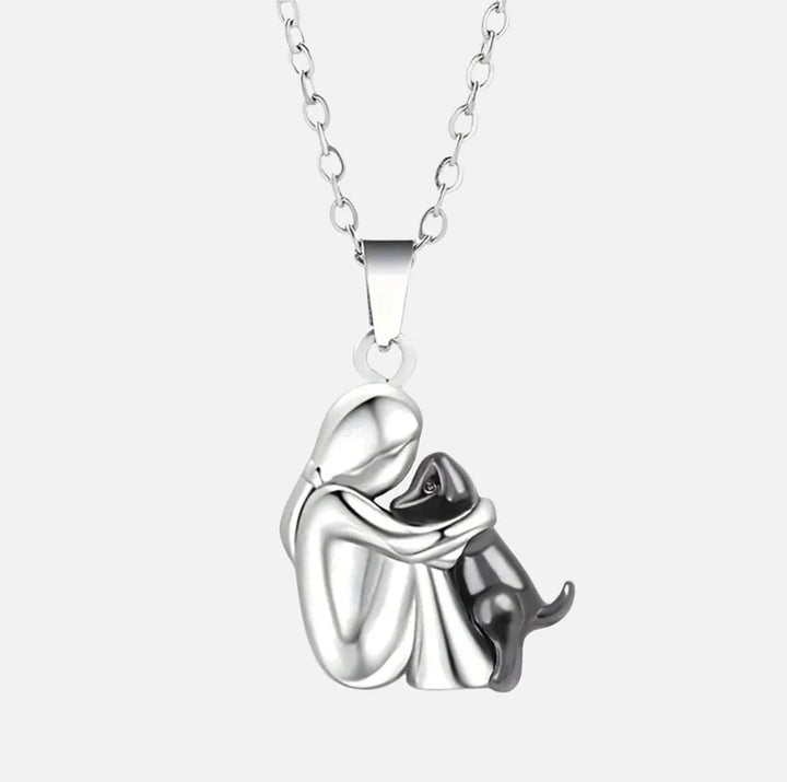 Parure de bijoux assortis pour passionnés de chiens : collier, boucles d'oreilles, bague. Style élégant unisexe.