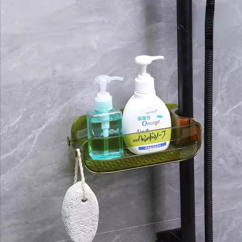 Support éponge mural en ABS, installation sans perçage pour évier de cuisine ou salle de bain. Rangement pratique.