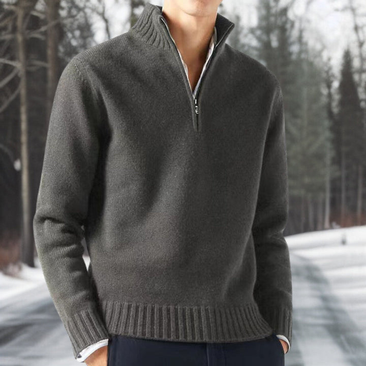 Pull homme Paulaner à col zippé, vêtement hivernal polyvalent, épais et très confortable.