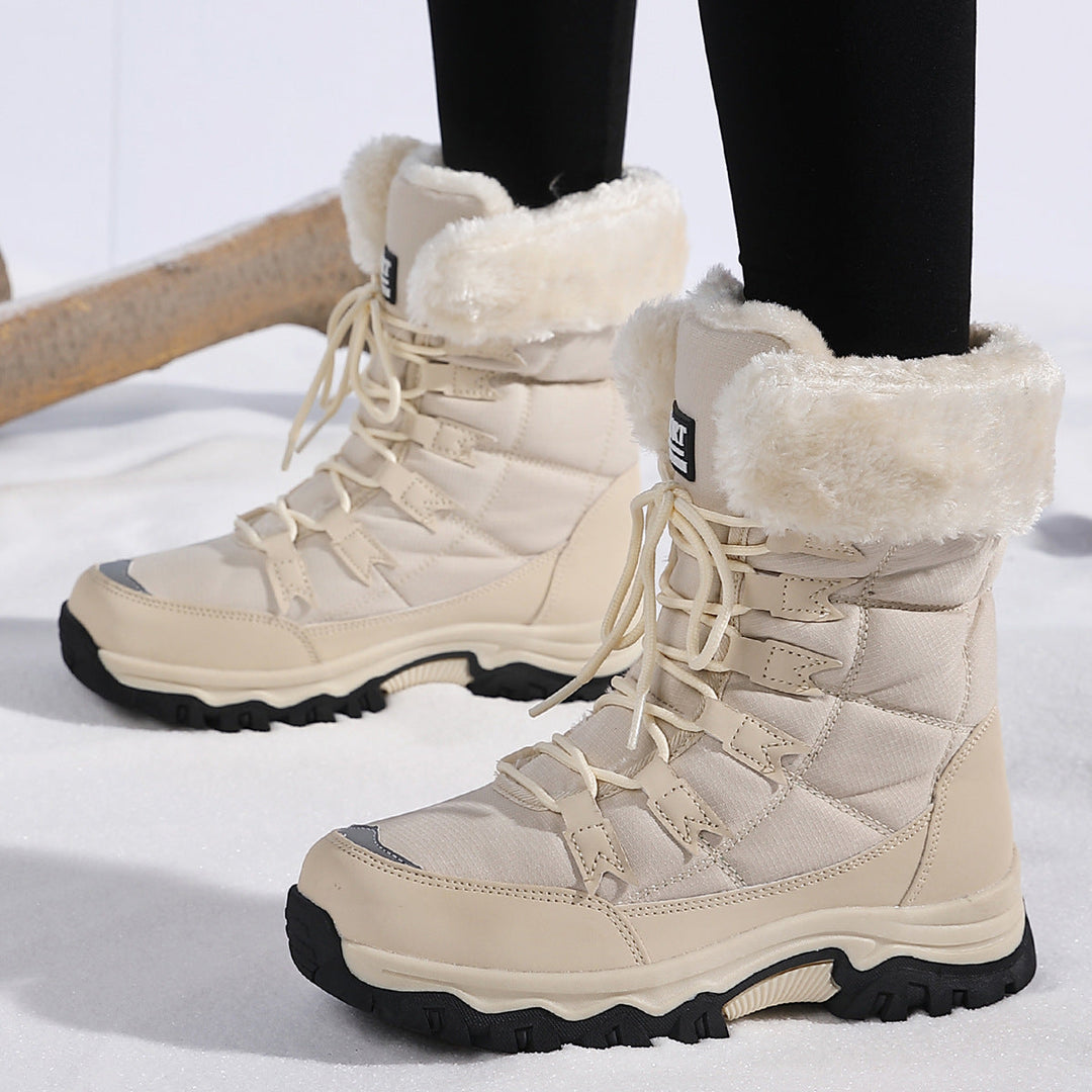 Bottes femmes chaudes contre le froid, imperméables pour la neige, confortables et stylées, doublure douce.